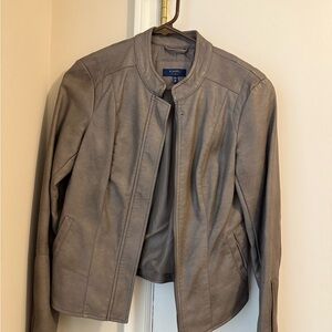 Kaari Gray Leather Jacket